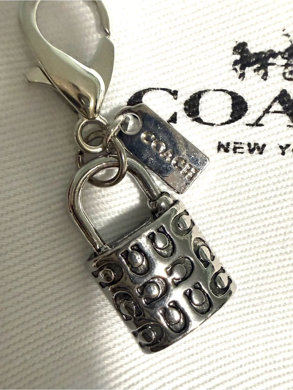 COACH Padlock Pendant or Charm with clasp and hand-tag dust bag included!